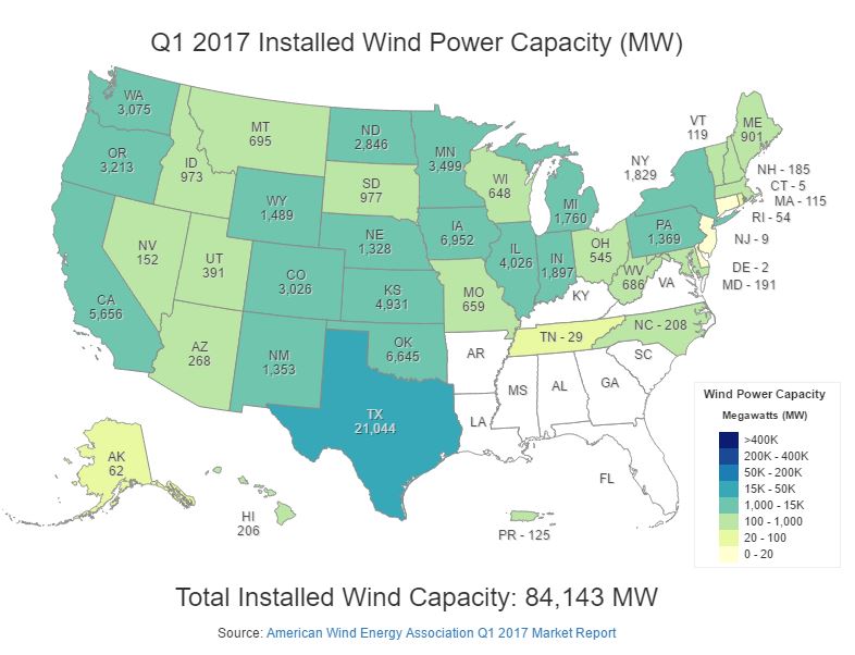 The southeastern U.S. really is something of a desert when it comes to wind power installations. But that’s beginning to change.
