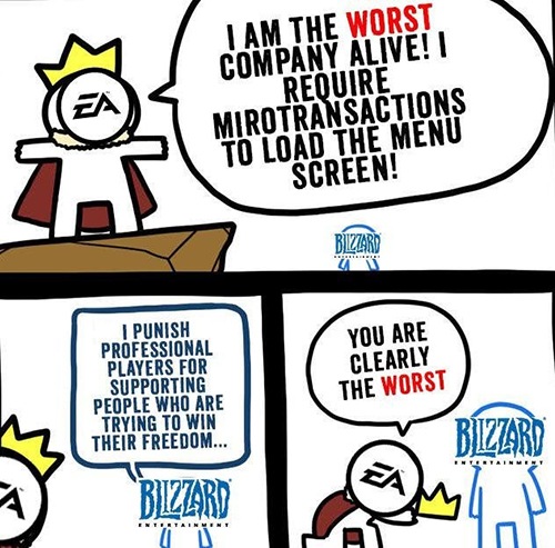For supporting Hong Kong, Blizzard stripped Blitzchung of his prize money and banned him from competitive Hearthstone play for a year.