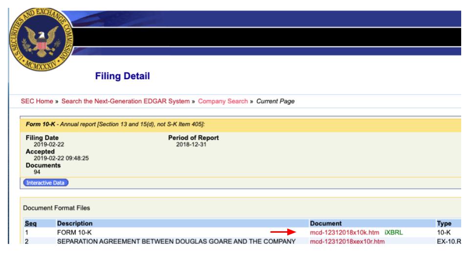 SEC Website company k-10