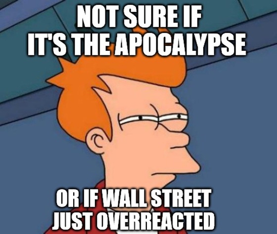 Wall Street realizes that it might have … maybe … perhaps … possibly overreacted to the coronavirus outbreak.