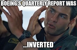Want to see a neat trick? Look at Boeing’s (BA) earnings report. Then look at Boeing stock.