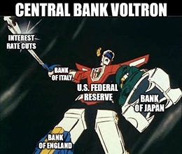 Market optimism rises as the world’s central banks prepare to combine and form Voltron to battle the evil coronavirus.
