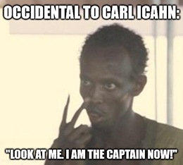 Icahn not believe it, and neither could Occidental. Today, the company’s board adopted a “poison pill” to prevent Carl from completely taking over.