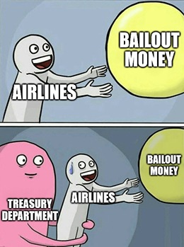Airline stocks soared today. Investors likely banked on hopes that the U.S. will be open for business by next month — thanks Mnuchin!