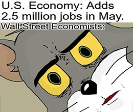 The “Grand Reopening” proves that April’s lost jobs are still waiting for employees to return. Now if this virus thing would just pass…