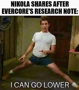 Evercore started its NKLA coverage with a hold rating and a $20 price target — with a “bull case” target of $37 and a “bear case” target of $10.