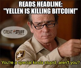 Yellen killing bitcoin clickbait meme small