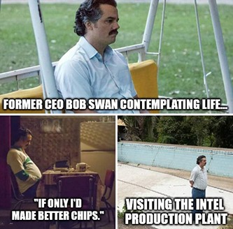 Intel Bob Swan contemplating meme 