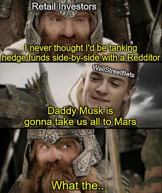 LotR daddy Musk GameStop meme