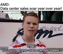 AMD data center sales INTC meme