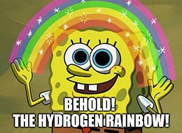 behold the hydrogen rainbow Spongebob meme