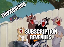 Tripadvisor's subscription service $99 revenue meme