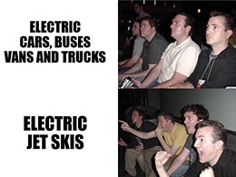 Excitement over electric jet skis Taiga meme