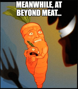 Beyond Meat's beyond scared carrots meme