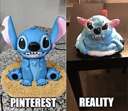 Pinterest versus reality Stitch meme