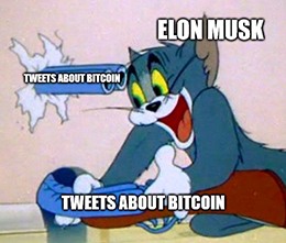 Musk Tweets about bitcoin backfiring meme