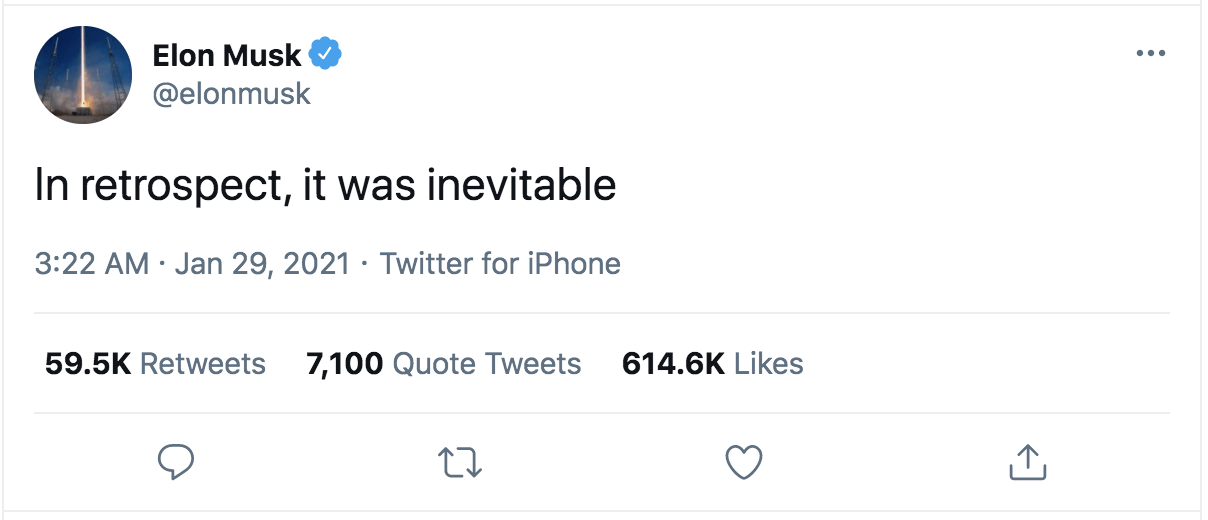 Elon Musk bitcoin teaser tweet