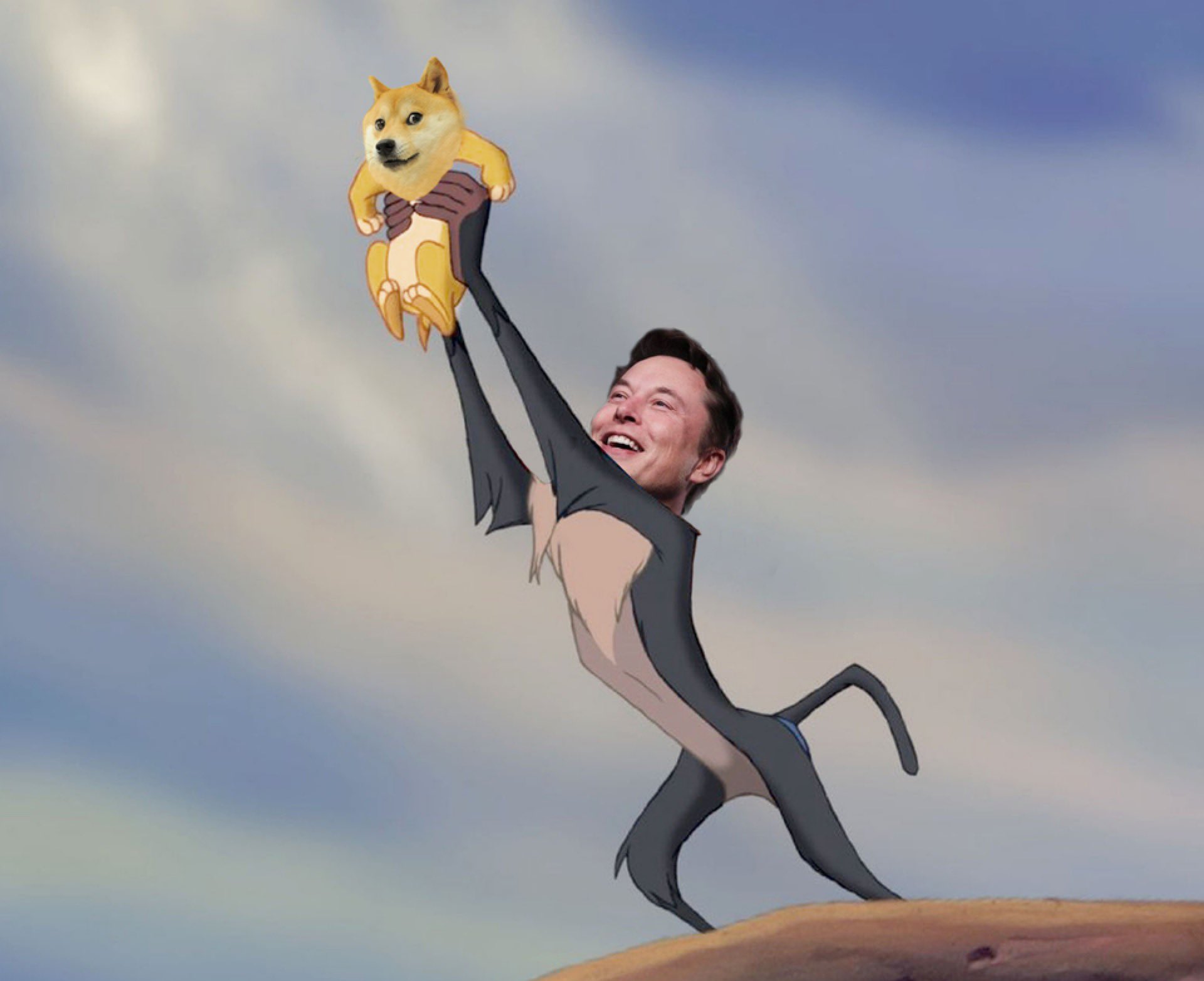 Elon Musk Dogecoin Lion King meme