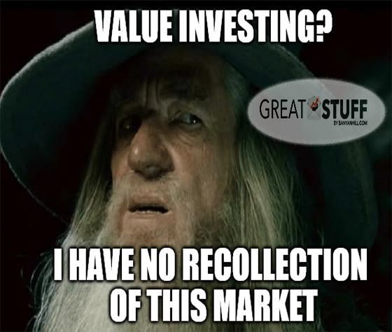 Value investsing? no recollection Gandalf 2021 meme big