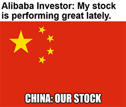 BABA vs. China our stock performing great lately meme small