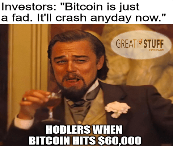 Bitcion $60K Laughing Leo meme