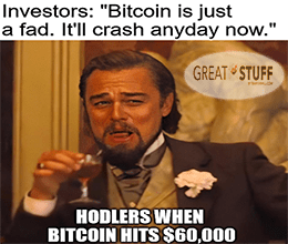 Bitcion $60K Laughing Leo meme