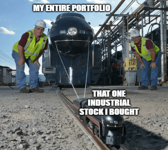 One railroad stock pulling portfolio GS meme big