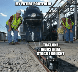 One railroad stock pulling portfolio GS meme small