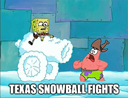 Spongebob Texas snowball fight NRG meme