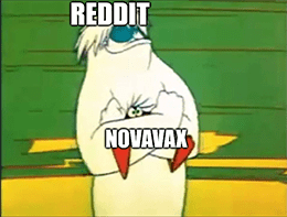 Reddit squeezing Novavax meme