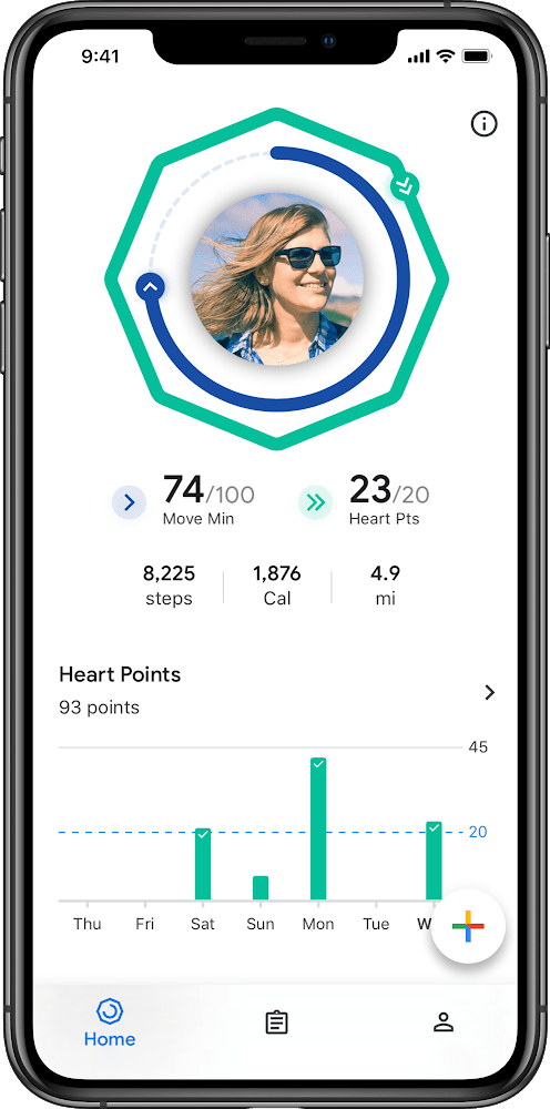 google fit health app dashboard example