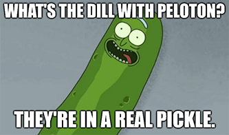 Dill with peloton in a real pickle meme
