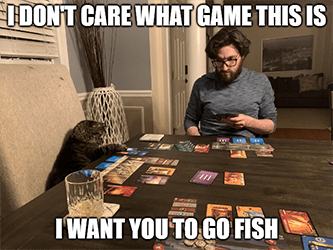 I don't care what game go fish cat MAT meme