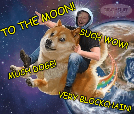 Doge to the moon wow much Musk meme big