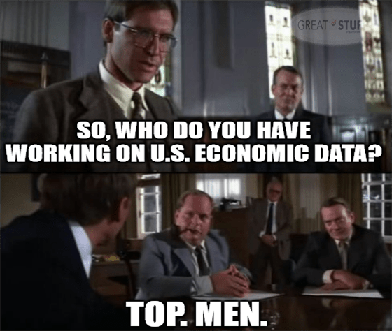 Who's working on U.S. economic data top men meme big