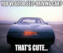 Self-driving car that's cute KITT meme small