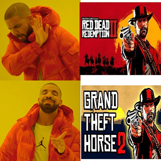 TTWO Red dead grand theft horse meme