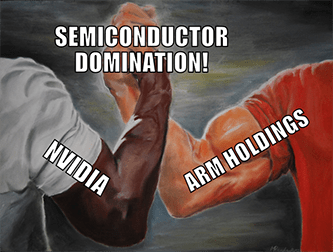 Semiconductor domination Nvidia and ARM shake meme