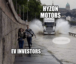 Hyzon motors chasing EV investors truck meme small