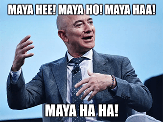 Space Bezos maya hee maya ho maya ha ha meme