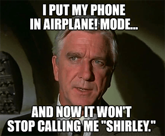 Put phone in airplane mode call me shirley meme