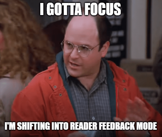 I gotta focus shifting into reader feedback meme big - amd options