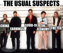Usual suspects earnings COVID economy the Fed meme small