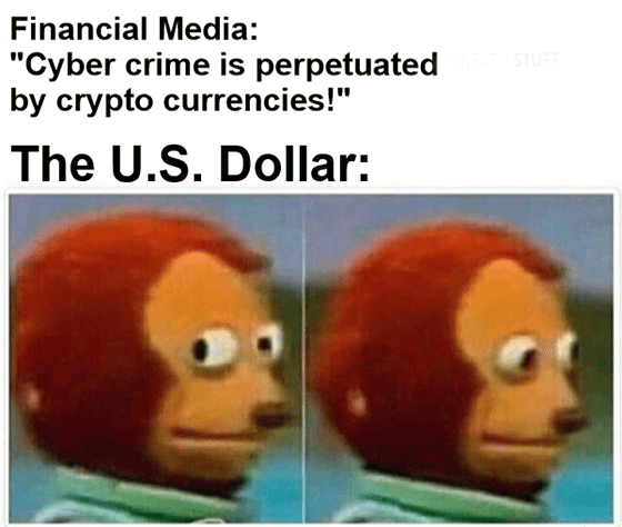 Financial media cybercrime perpetuated crypto U.S. dollar meme big