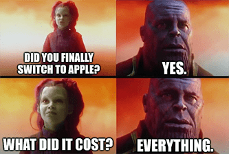 switch to Apple what did it cost everything earnings meme - amd july great stuff edition