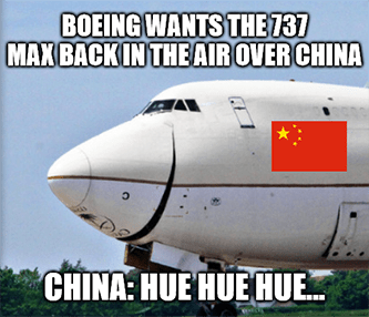 Boeing wants 737 Max in China huehuehue plane meme - xpeng edition