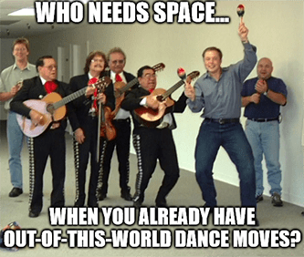 Who needs space Elon dance moves band meme