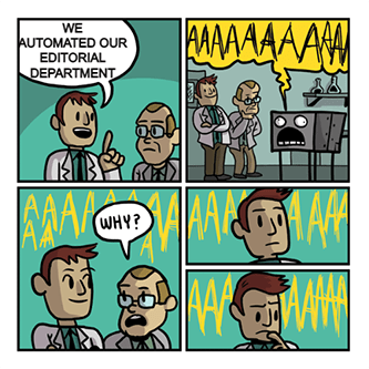 Automated editorial robot ROK ahhhhh scream meme