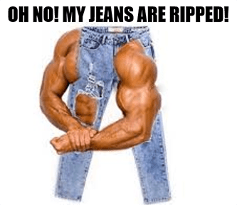 My jeans are ripped muscle Levi denim cycle meme
