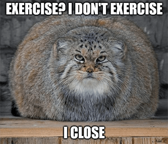 Exercise I don't exercise options I close meme